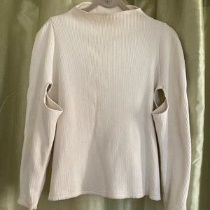 Eckhaus Latta white knit sweater - armpit holes, pitless